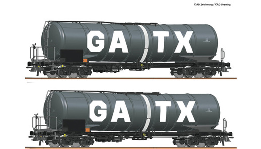 76028 - 2 piece set tank wagons, GATX