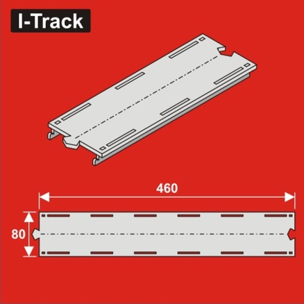 H0 Straight single-track segment 80x460mm 4pcs