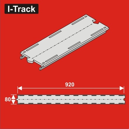H0 Straight single-track segment 80x920mm 2pcs