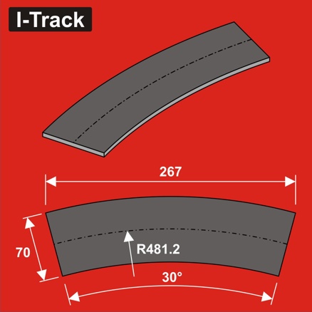 Track bedding segments Ra481,2x70x5mm 12 pcs
