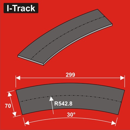 Track bedding segments Ra542,8x70x5mm 12 pcs