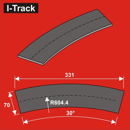 Track bedding segments Ra604,4x70x5mm 12 pcs