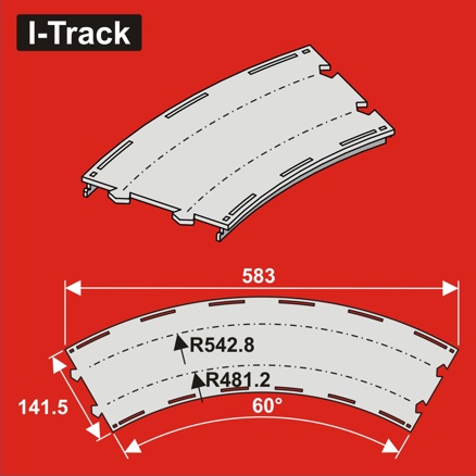 H0  Double-track curved segment R 481,2/542,8mm