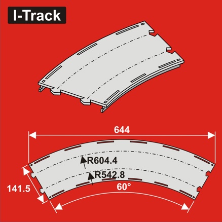 H0  Double-track curved segment R 542,8/604,4mm