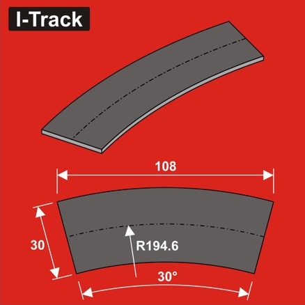 N Track bedding segments Ra194,6x30x3mm 12 pcs
