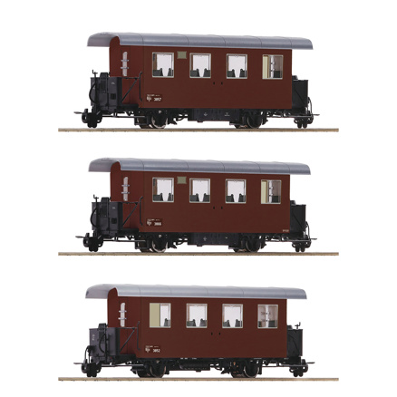 H0e - 3 pcs.Set: narrow-gauge pas. carriage, ÖBB 
