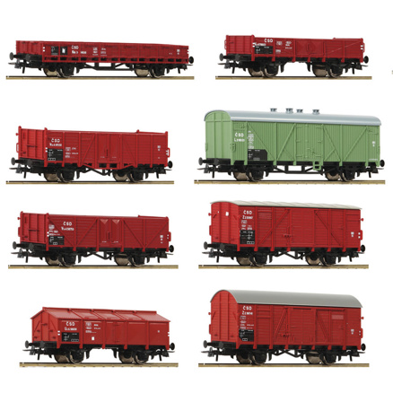8-piece set with different freight cars Roco-44001