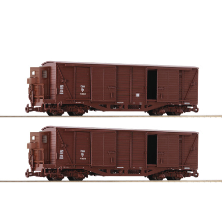 H0e - 2-teiliges Set gedeckter Güterwagen der ÖBB