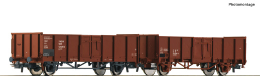 77035 - 2dílná sada: Otevřené nákladní vozy, DR